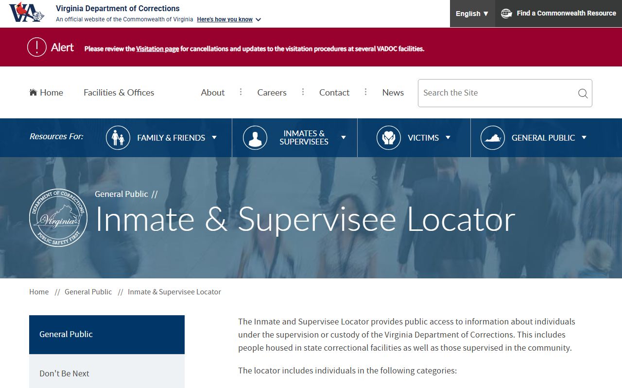 VADOC locator search for Halifax Correctional Unit inmates