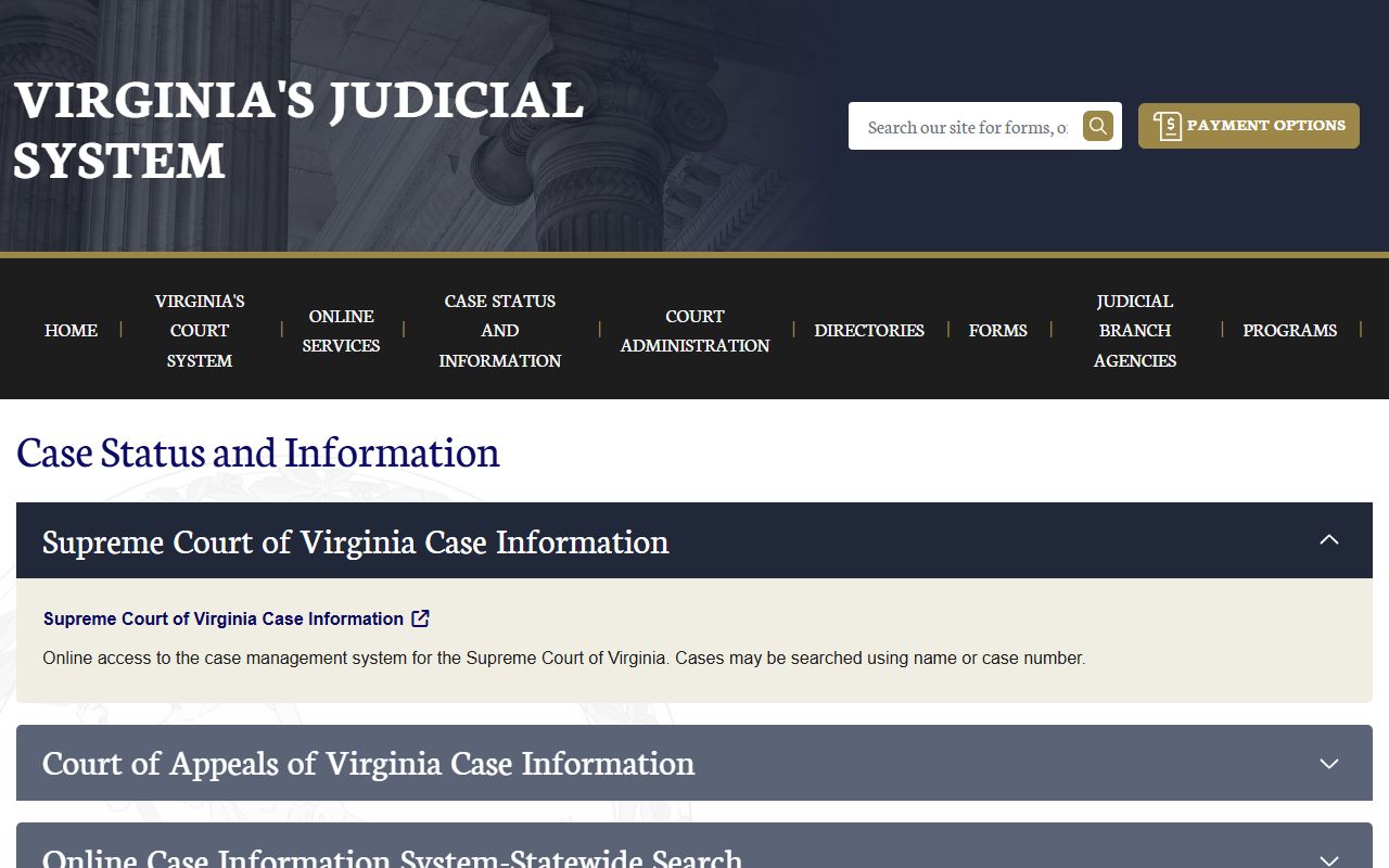 Virginia court case status search for Halifax County court records after arrest